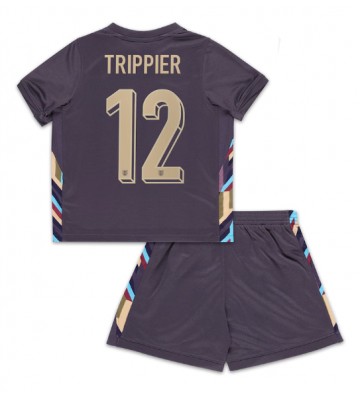 Inglaterra Kieran Trippier #12 Segunda Equipación Niños Eurocopa 2024 Manga Corta (+ Pantalones cortos)